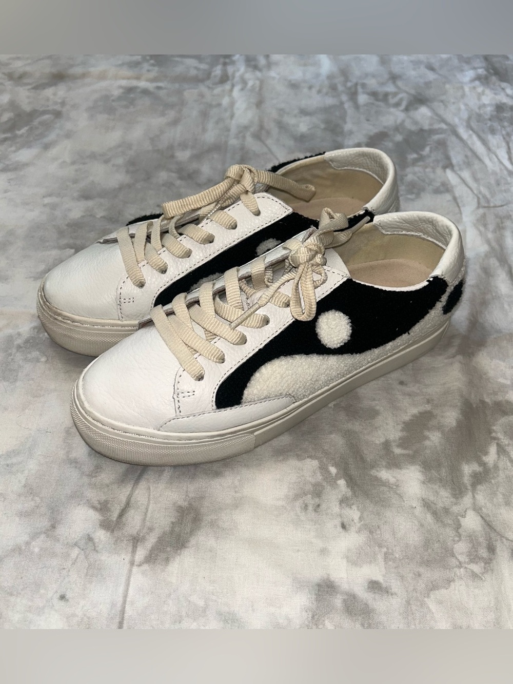 Soludos Yin + Yang Fuzzy Platform Sneakers